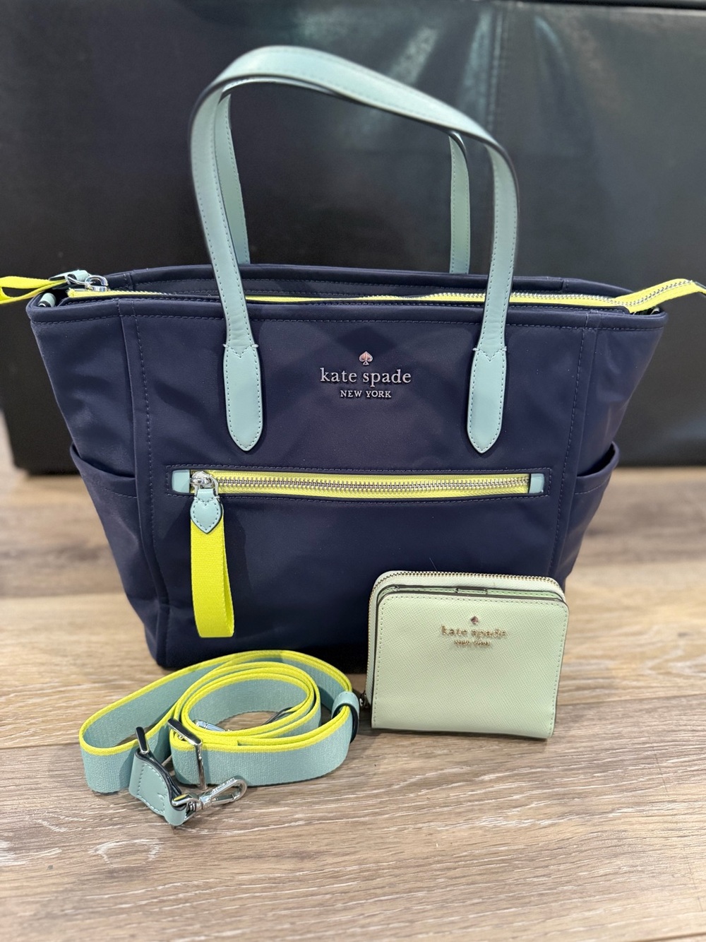 Kate Spade Color Block Tote w/ Matching Wallet — FREE SHIPPING!!